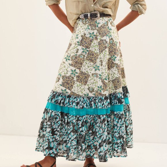 Anthropologie Dresses & Skirts - HTF Anthropologie Floral Patchwork Maxi Skirt